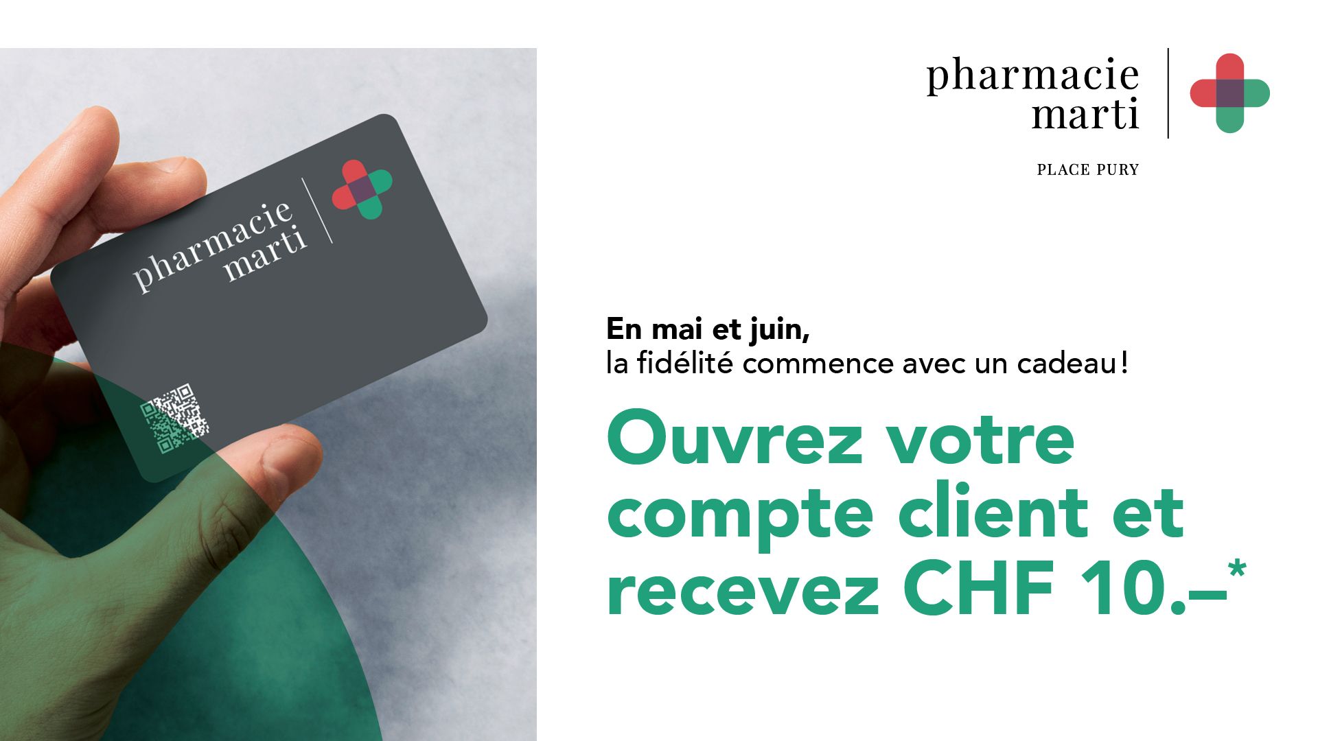 Ouvrez votre compte client et recevez CHF 10.-